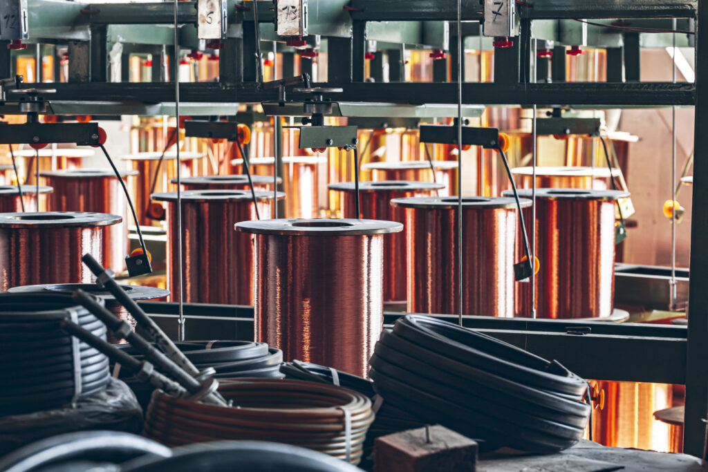 metal production equipment at the cable plant
